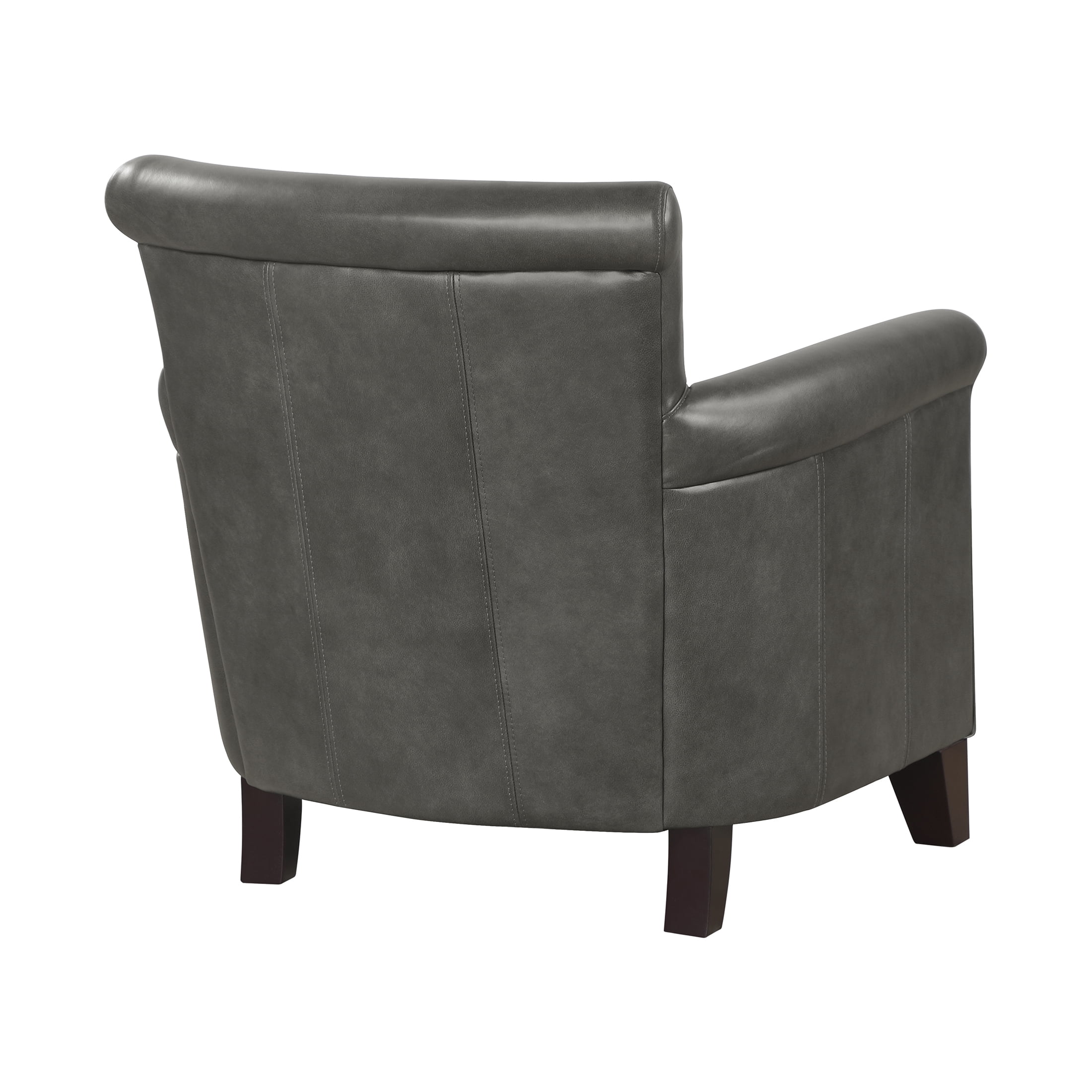 OakvillePark Brindlewood Leather Accent Chair, Gray
