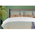thumbnail image 4 of Ambesonne Eiffel Tower Duvet Cover Sets, Cityscape of Paris, 2-Queen, Multicolor, 4 of 7