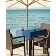 thumbnail image 3 of nqOlkjepod Blue Ombre Outdoor Tablecloth with Umbrella Hole & Zipper, Farmhouse Vintage Wooden Striped Square Table Cover 54x54 Inch, Dining Waterproof Table Cloth Protector for Patio/Party/Picnic, 3 of 7
