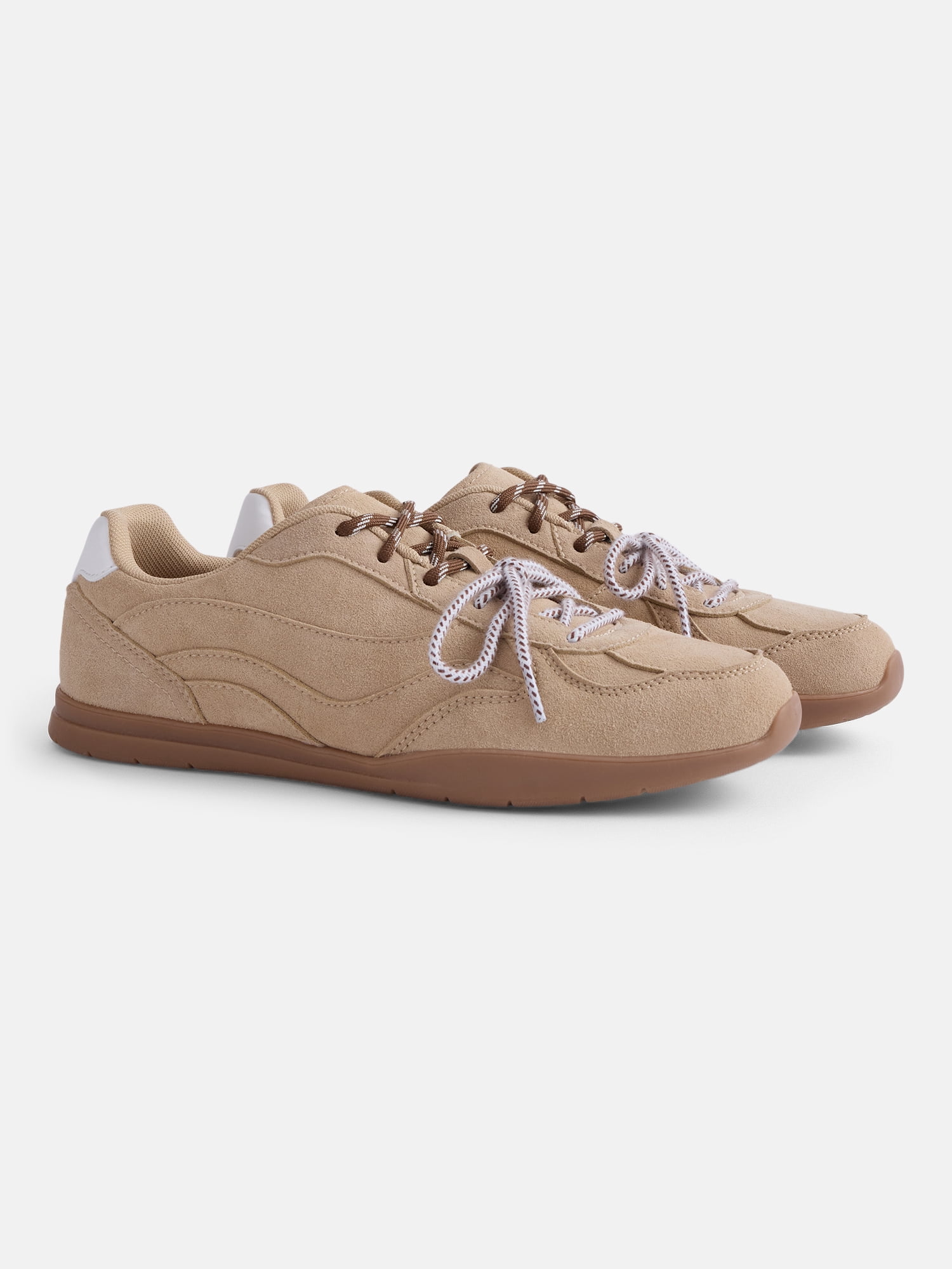 No Boundaries Women's Faux Suede Double Lace Sneakers