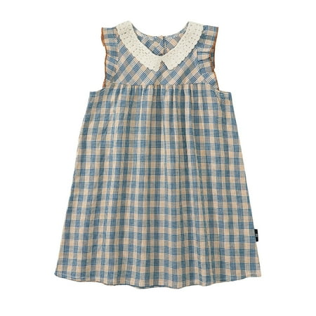 

NOKIO Little Girl S Sleeveless Maxi Dress Girl S Beach Tank Dress Girls Toddler Summer Sleeveless Plaid Vest Dresses Dresses Kids Printed Cotton Dress Girls Sleeveless A-Line Dress