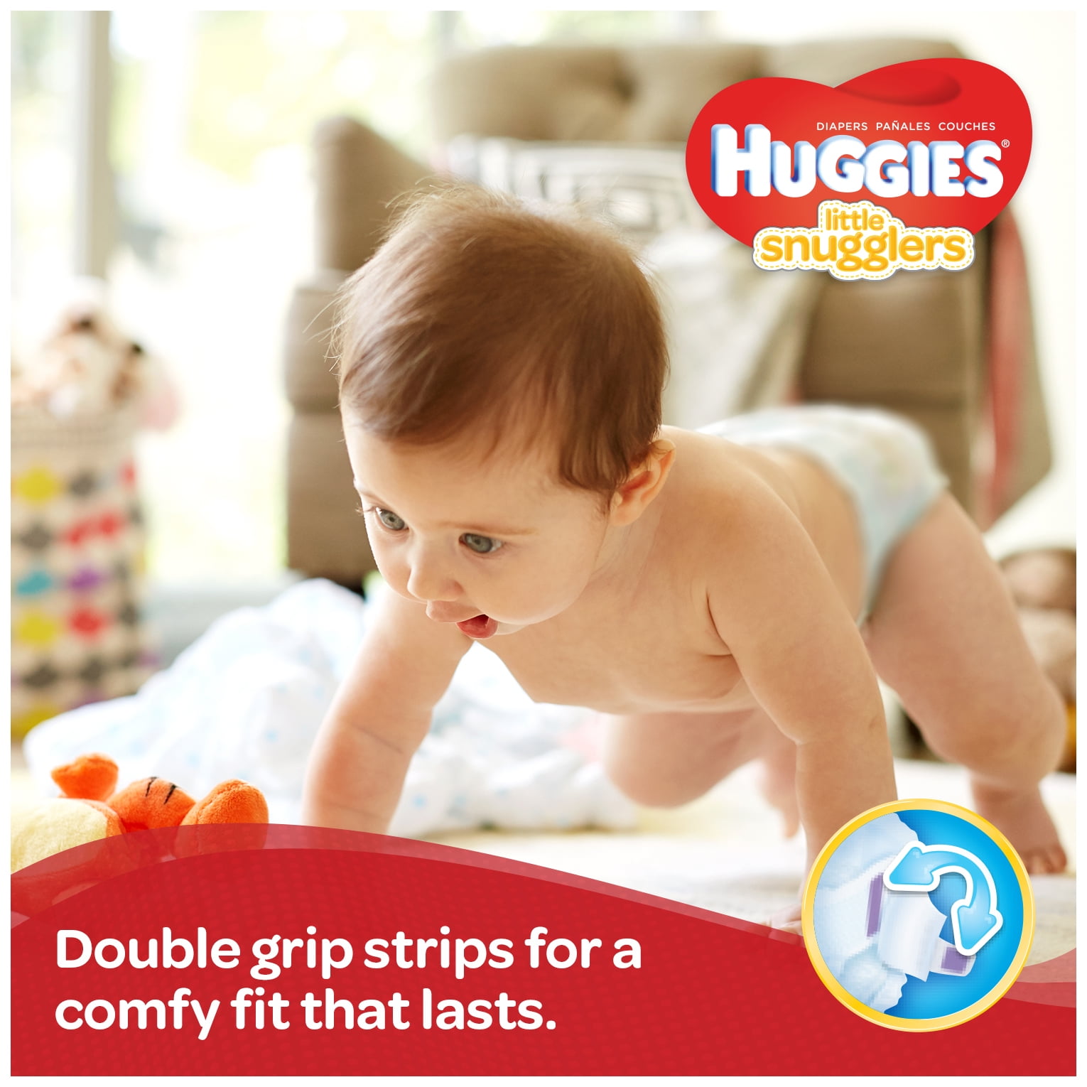 HUGGIES Little Snugglers Diapers, Size 3, 124 Diapers - 3