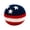 American Flag, variant on Handmade Crochet Footbag, USA Letter Stuffed Bean Bag with Red White Blue Patriotic Design, 2.4in, 1pc