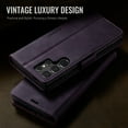 thumbnail image 3 of ELEHOLD Wallet Case for Samsung Galaxy S23 Ultra, Shockproof Faux Leather Flip Kickstand RFID Blocking Shockproof Card Cash Slots Wallet Case for Samsung Galaxy S23 Ultra,Purple, 3 of 11