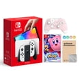 thumbnail image 1 of Nintendo Switch OLED Model White Joy Con 64GB Console Improved HD Screen & LAN-Port Dock with Kirby Star Allies And Mytrix Wireless Switch Pro Controller and Accessories, 1 of 5