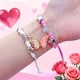 thumbnail image 4 of Pulseras magnéticas para parejas | Cuerda tejida ajustable con dije de esmalte | Símbolo de la amistad y el amor | Juego de 2 piezas multicolor, 4 of 5