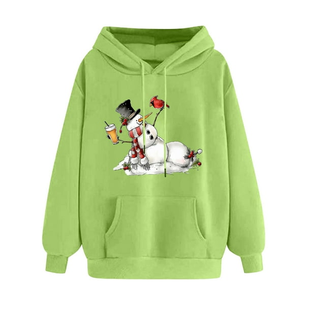 WILLBEST Sudadera con Capucha para Mujer, Estilo Navideño Otoño/Invierno, con Cremallera y Capucha Gruesa XX-Grande