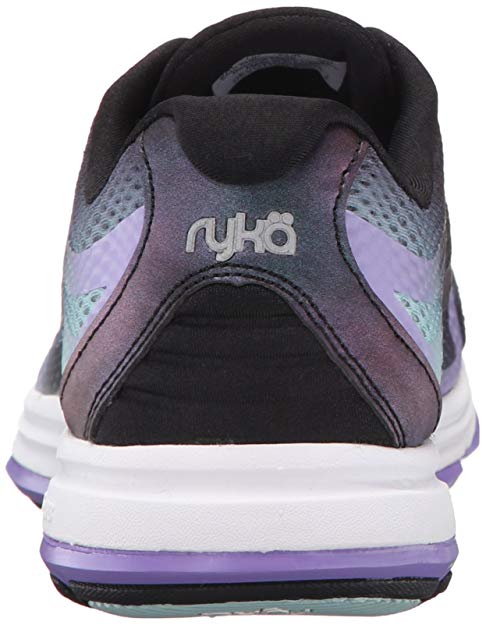 ryka women's devotion plus 2 walking shoe, black/purple, 7.5 m us