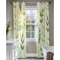 thumbnail image 4 of Sage Green Leaves Sheer Curtains 63 Inch Length 2 Panels Set for Living Room/Bedroom, Summer Botanical Farmhouse Leaf Kitchen Curtains Grommet Semi-Sheer Curtains Drapes Window Treatments 42"x63"x2, 4 of 7