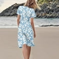 thumbnail image 4 of Vetsdori Womens Short Sleeve Midi Dresses Party Sundress Casual Summer,Beach Floral Print V-Neck Ice Silk Dress for Junior Outfits, 4 of 6