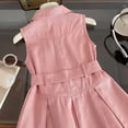 thumbnail image 6 of Hotiary Toddler Baby Girls Sleeveless Denim Dress Summer Sundress Lapel Button Down Pocket Jean Waistcoat Dress Kids Casual New Korean Version Playwear Clothes Pink for 2-10Y, 6 of 7