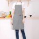 thumbnail image 4 of 2 Pieces Kitchen Cooking Aprons, Cotton Polyester Blend Adjustable Bib Aprons with 2 Pockets for Women Men Chef Chef (Navy/Black Stripes, 2), 4 of 4