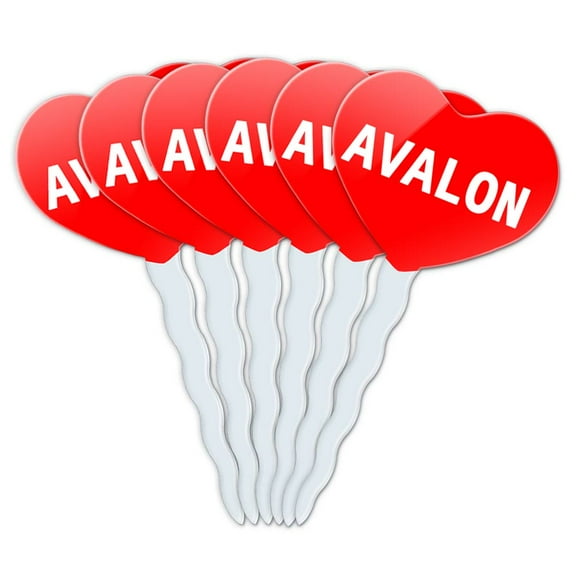Avalon Heart Love Cupcake Picks Toppers - Set of 6