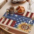 thumbnail image 3 of 4th of July Placemats Set of 8 Independence Day Sunflower Blue Red Place Mats Indoor Wipeable Table Mats Washable Cloth Dining Table Placemats for Kitchen Holiday Party Home Decor 13x19 Inch, 3 of 9