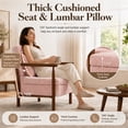 thumbnail image 5 of SESSLIFE Accent Chair with Storage Space, Upholstered Living Room Chairs with Waist Cushion & Wood Frame, Reading Armchair for Bedroom Sunroom, Pink, 5 of 9