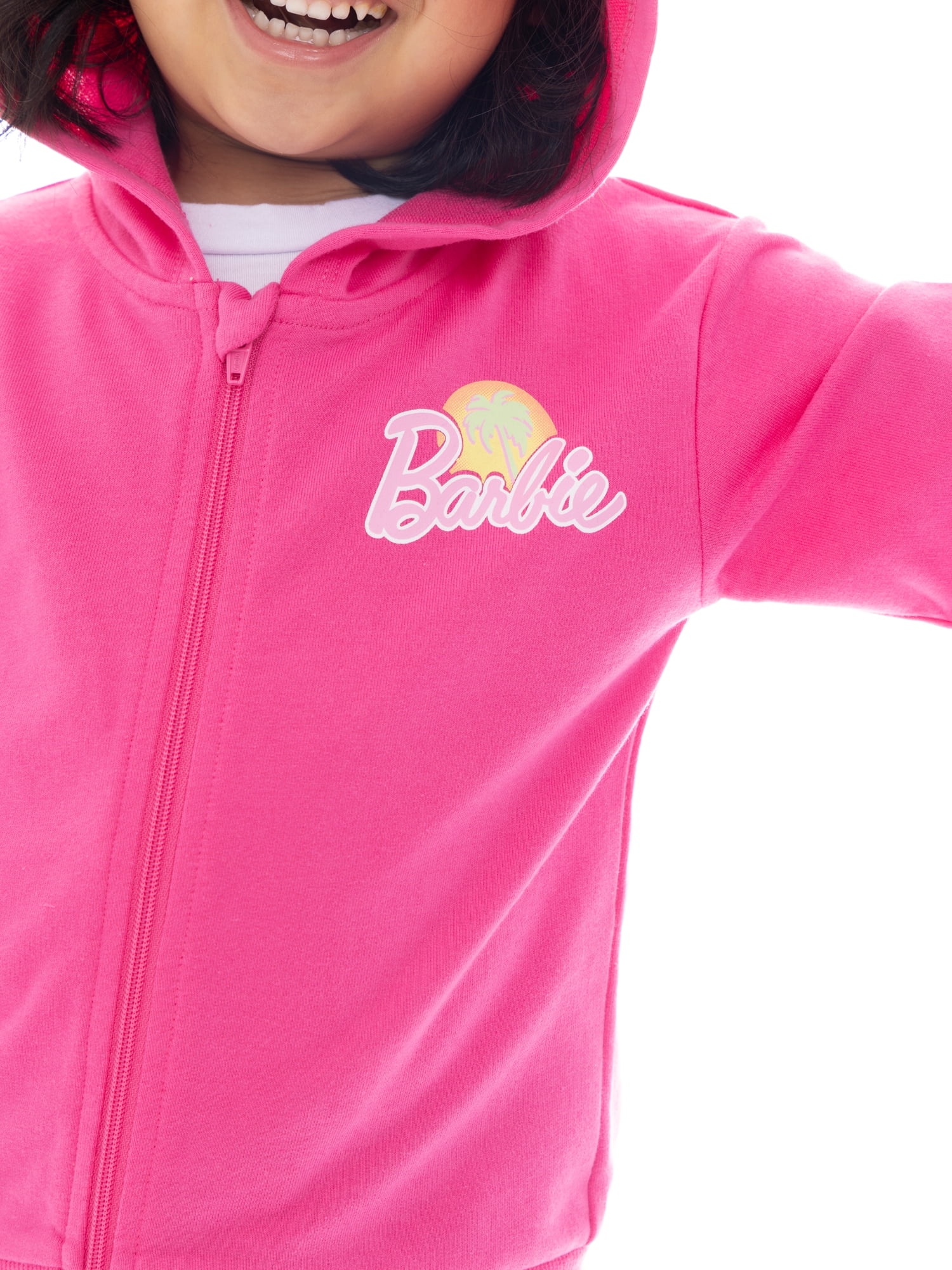 Barbie Toddler Girls' Full-Zip Hoodie with Front & Back Graphics, Sizes 12M-5T
