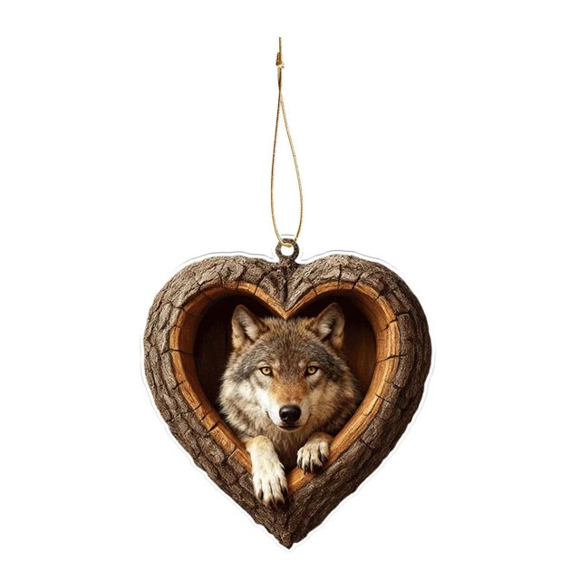 Adornos navideños de animales del bosque, adornos acrílicos 2D de zorros, águilas y pájaros, colgantes del bosque para decorar el árbol de Navidad y fiestas en casa