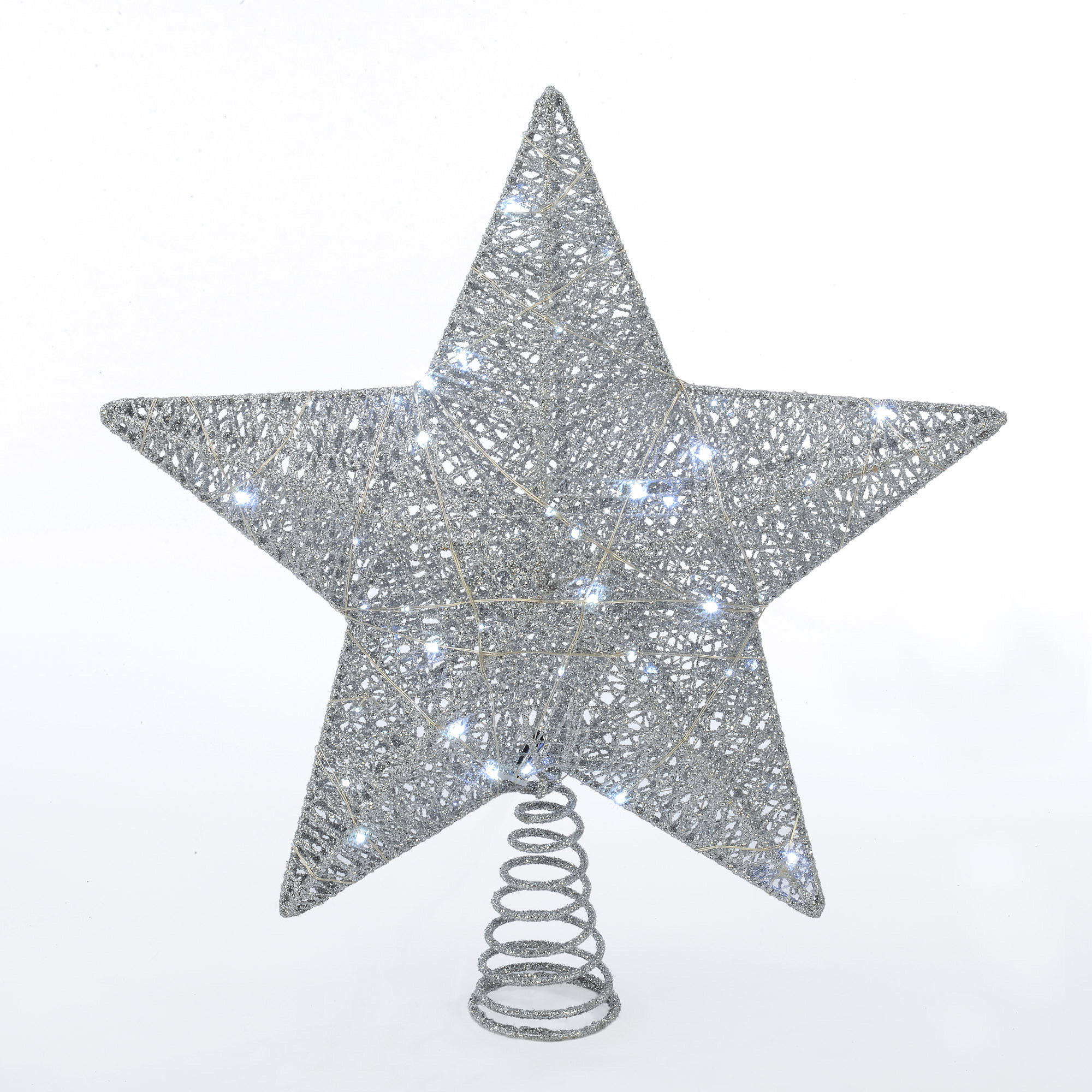 Holiday Time 15 inch LED Silver Star Christmas Tree Topper - image 4 of 5