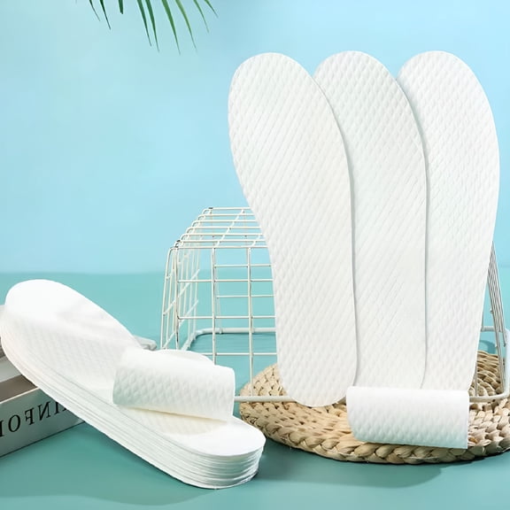 TELOLY 20 Pairs of Breathable Shoe Insoles Thin Shoe Inserts Non-Slip Insoles for Men and Women