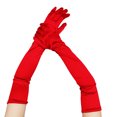 thumbnail image 2 of HEVIRGO 1 Pair Long Gloves Solid Color Super Soft High Elastic Fade-Resistant Wedding Party Women Gloves Ladies Mittens Party Supplies, 2 of 7