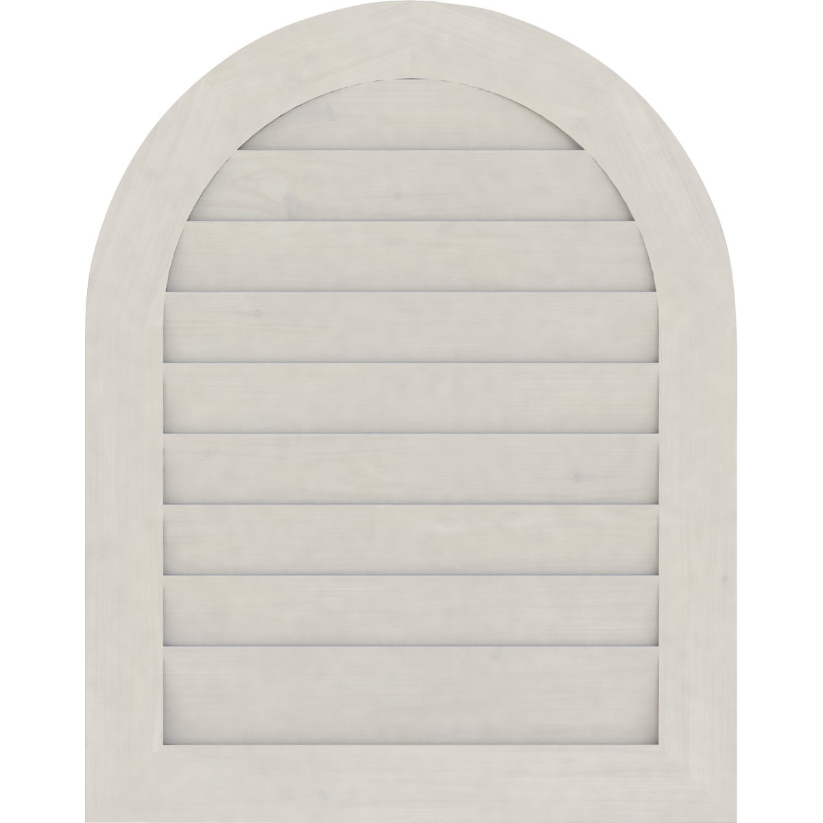 34"W x 32"H Round Top Gable Vent (39"W x 37"H Frame Size): Primed, Non-Functional, Smooth Western Red Cedar Gable Vent w/ Decorative Face Frame