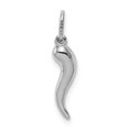 thumbnail image 3 of 14k White Gold Hollow Italian Horn Pendant, 3 of 4