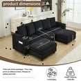 thumbnail image 7 of U-shaped Combination Couch, Sectional Modular Sofa For Living Room, 3-seater Upholstered Sofa With Ottoman, Console Included, 7 of 7