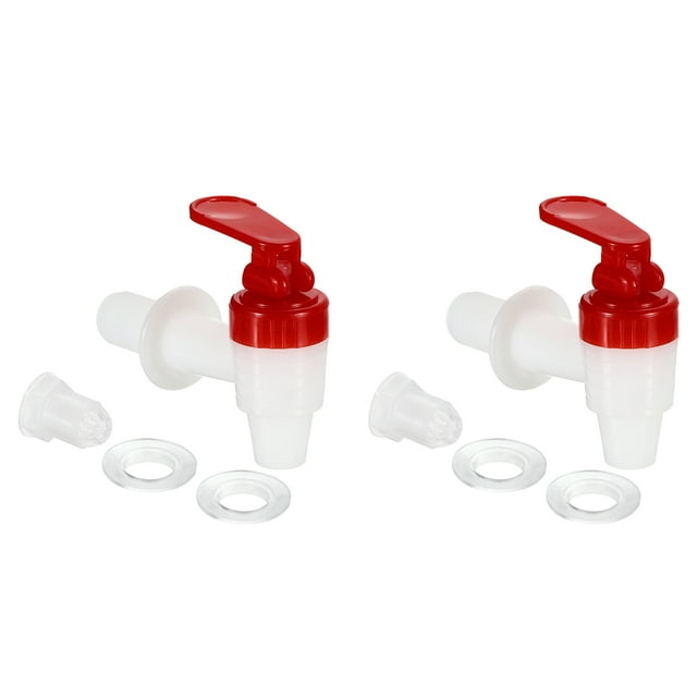 Unique Bargains Bec de Remplacement pour Distributeur de Boissons, 2 Ensembles de Robinets en Plastique pour Distributeur d'Eau (Rouge Blanc)