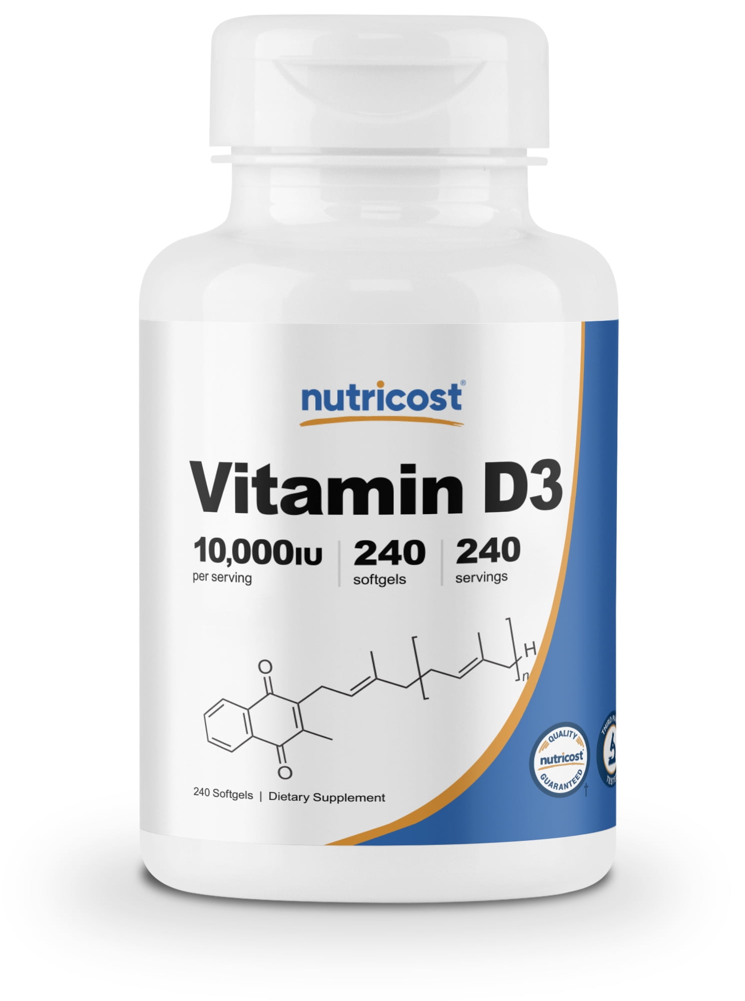 Nutricost Vitamin D3 10,000 IU, 240 Soft Gel Caps Gluten Free, Non