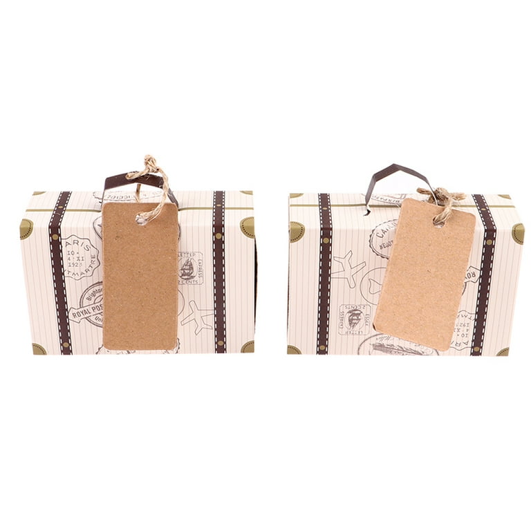 10pcs Mini Suitcase Candy Box Kraft Paper Gift Box Wedding Favors