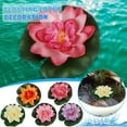 thumbnail image 4 of Save Big Matoen 10cm Artificial Floating Foam Lotus Flower with Water Lily Pad, Lifelike Ornanment Perfect for Home Garden Pond Decoration（Orange）, 4 of 4