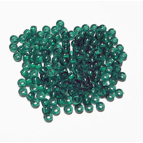 JOLLY STORE Crafts Emerald color 7x4mm Mini Pony Beads, Made in USA, 1000pcs