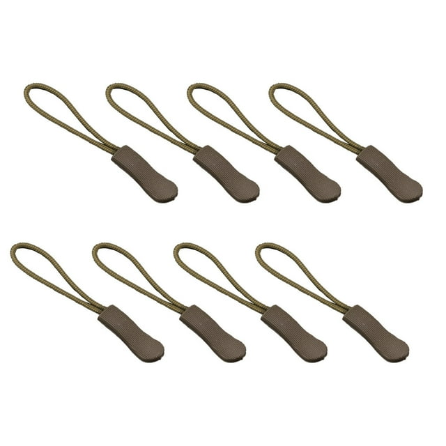 kurtrusly 8 Pieces Zipper Pull Puller Lightweight Rope Tag Fixer Multi-Purpose Replacement Buckle Bags Suitcase Accessories Textiles Brown