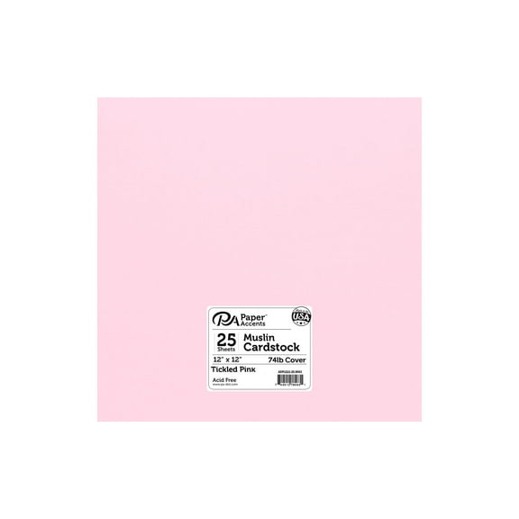 Paper Accents Cardstock 12"x 12" Muslin 74lb Tickled Pink 25pc