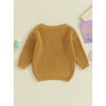 thumbnail image 3 of Bagilaanoe Toddler Baby Girl Knitted Sweater Long Sleeve Letter Embroidery Pullover 12M 18M 24M 3T 4T 5T Kids Warm Jumpers Tops Fall Loose Knitwear, 3 of 8