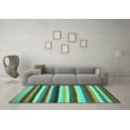 thumbnail image 3 of Ahgly Company Machine Washable Indoor Rectangle Southwestern Turquoise Blue Country Area Rugs, 7' x 9', 3 of 4