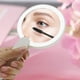 thumbnail image 3 of GOOHOCHY 1 espejo de maquillaje portátil LED, espejo de mano redondo, mini espejo cosmético blanco, 3 of 8