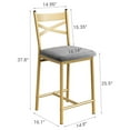 thumbnail image 3 of Roromall Bar Stools Set of 2/4, Upholstered Bar Chairs with Back, Thick Cushion, Counter Height Barstools for Kitchen Island Apartment Counter Bar, 3 of 7