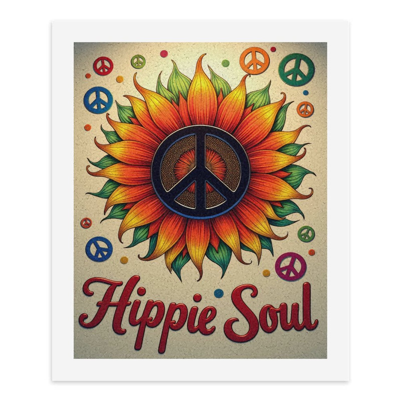 Paint By Numbers Kit for Adults Beginner - DIY Peace Sunflower Art Print Canvas Painting Kits for Adults, Frameless Paint By Number for Adults for Home Wall Decor 16x20 Inch