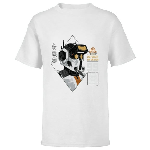 Star Wars The Bad Batch Tech Different by Design - Short Sleeve T-Shirt for Kids - Customized-White