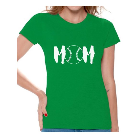 Awkward Styles Women's Baseball MOM Mothering Sport Mom Graphic T-shirt Tops White Mother's Day