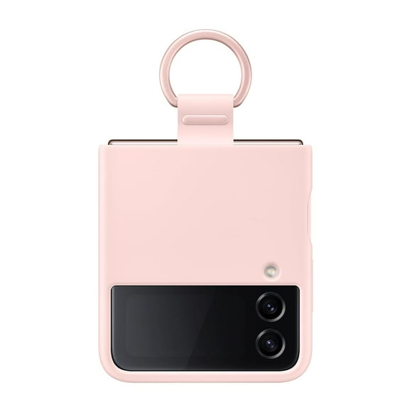 Funda para teléfono Samsung con anillo de silicona para Galaxy Z Flip 4, color rosa