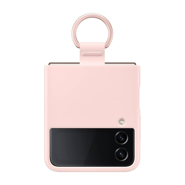 Funda para teléfono Samsung con anillo de silicona para Galaxy Z Flip 4, color rosa