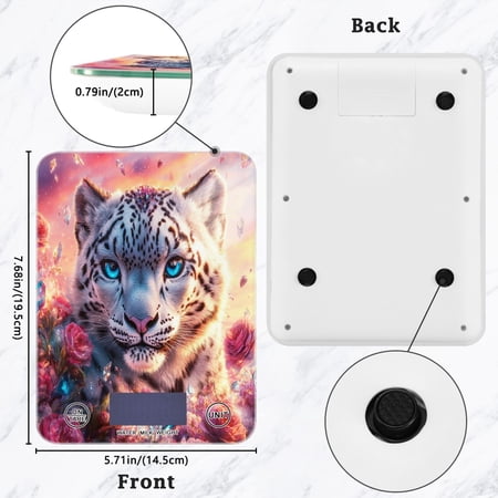 BZSMCE Digital Food Scale Kitchen Scales Creatively Fantasy Leopard Sunset Pattern Baking Cooking Keto and Meal Prep, with LCD Display