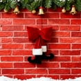 thumbnail image 5 of Yucurem Christmas Tree Red Velvet Bow with Santa Legs Hanging Ornaments, 3D Plush Stuffed Christmas Bowknot Pendant for Xmas Tree Garland DIY Craft Wrapping Wall Decor (15.75 in), 5 of 8