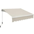 thumbnail image 1 of Auvent Pare-Soleil Rétractable Manuel 8 Pieds X 7 Pieds pour Terrasse, Beige, 1 of 10