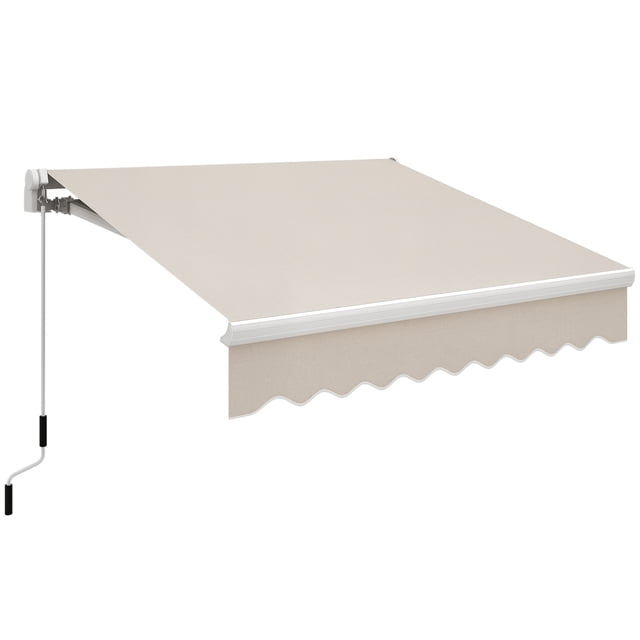 Auvent Pare-Soleil Rétractable Manuel 8 Pieds X 7 Pieds pour Terrasse, Beige