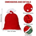 thumbnail image 3 of 1pcs 20 X 28 Inch Large Santa Sack,Christmas Velvet Santa Bags with Drawstring Christmas Red Santa Gift Bags Large Gift Sack for Xmas Present Party Supply Costume Holiday Wrapping, 3 of 9