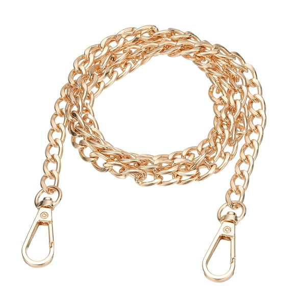 Metal Chain Strap, Flat Iron Replacement Purse Chain Strap for Handbags and DIY Projects, 35" & Light Gold