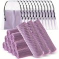 thumbnail image 1 of HLONK 12pcs Cooling Towels for Face & Neck - 12x40 Inch Fast-Drying Workout Towels with 12 Drawstring Bags  Breathable Non- Fabric for Gym  Yoga  Golf  Sports - Machine Washable & Portabl, 1 of 6